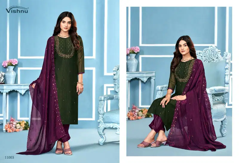 Vishnu Saira Crunchey Silk Fancy Dress Material Collection